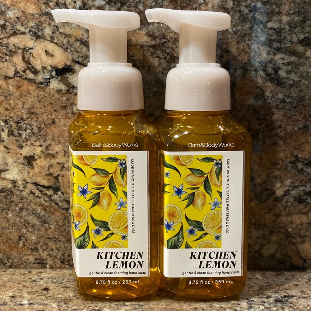 Two (2) 🍋KITCHEN LEMON🍋 by BBW, 8.75 fl oz Gentle & Clean Foaming Hand Soap, NWT